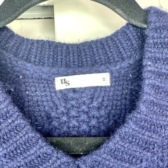 Uncle Studio 100% Wool Cable Knit Sweater Navy Blue Small - Picture 3 of 7